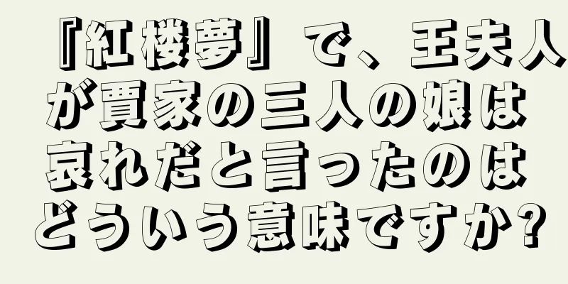 『紅楼夢』で、王夫人が賈家の三人の娘は哀れだと言ったのはどういう意味ですか?