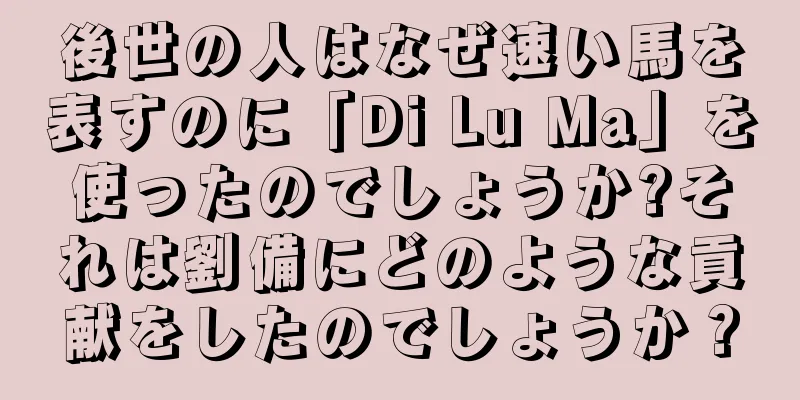 後世の人はなぜ速い馬を表すのに「Di Lu Ma」を使ったのでしょうか?それは劉備にどのような貢献をしたのでしょうか？