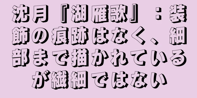 沈月『湖雁歌』：装飾の痕跡はなく、細部まで描かれているが繊細ではない