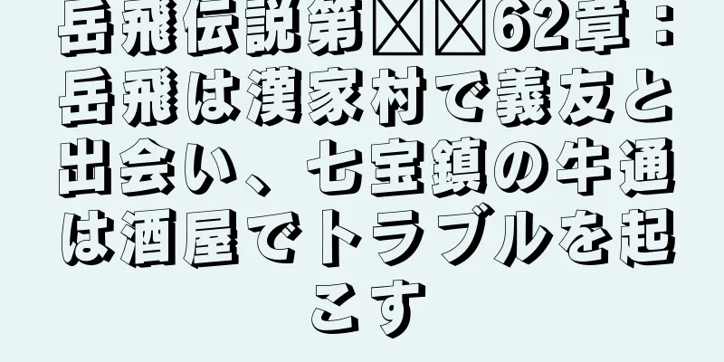 岳飛伝説第​​62章：岳飛は漢家村で義友と出会い、七宝鎮の牛通は酒屋でトラブルを起こす