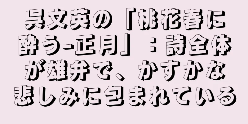 呉文英の「桃花春に酔う-正月」：詩全体が雄弁で、かすかな悲しみに包まれている