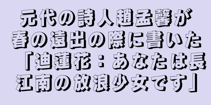 元代の詩人趙孟馨が春の遠出の際に書いた「迪蓮花：あなたは長江南の放浪少女です」