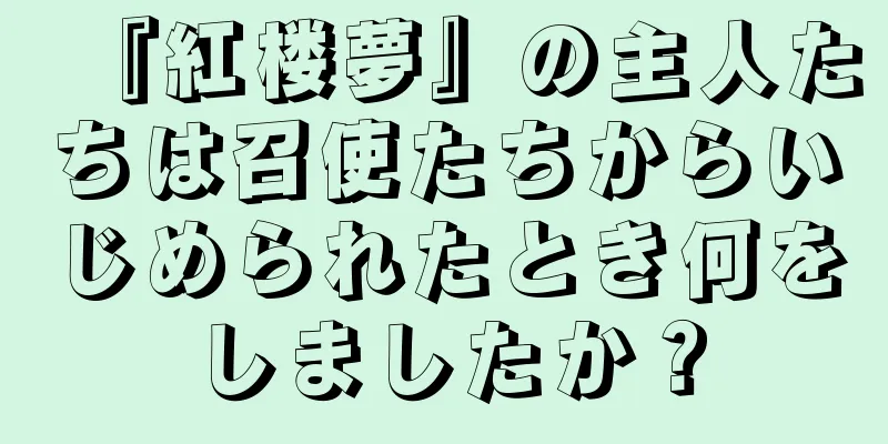 『紅楼夢』の主人たちは召使たちからいじめられたとき何をしましたか？