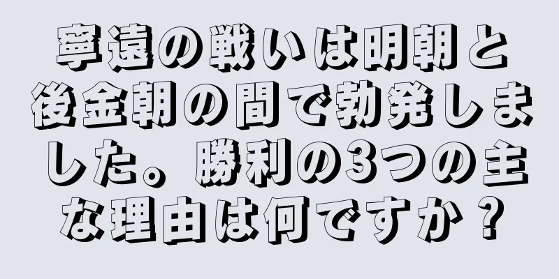 寧遠の戦いは明朝と後金朝の間で勃発しました。勝利の3つの主な理由は何ですか？