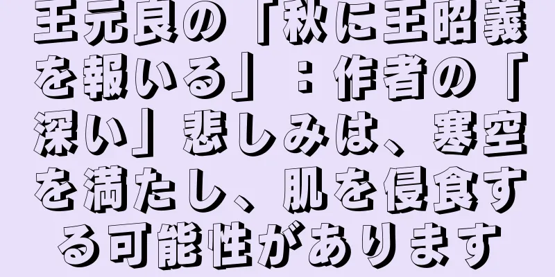 王元良の「秋に王昭義を報いる」：作者の「深い」悲しみは、寒空を満たし、肌を侵食する可能性があります