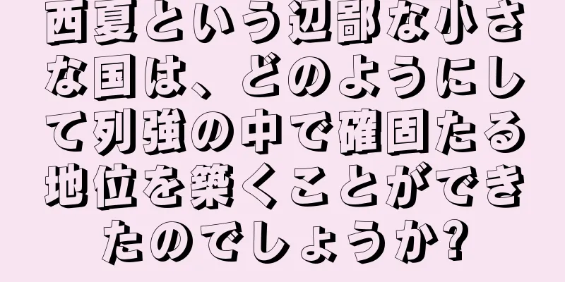 西夏という辺鄙な小さな国は、どのようにして列強の中で確固たる地位を築くことができたのでしょうか?