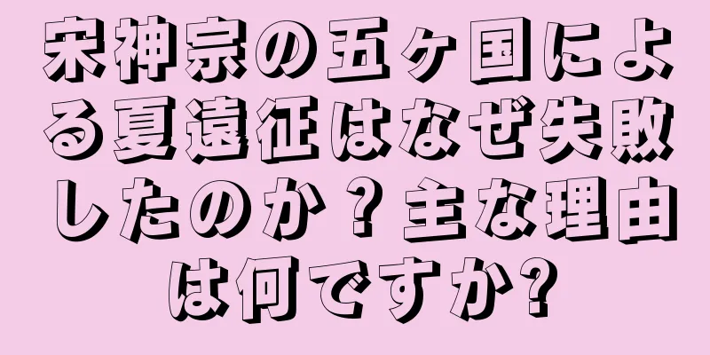 宋神宗の五ヶ国による夏遠征はなぜ失敗したのか？主な理由は何ですか?