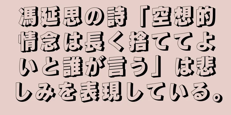 馮延思の詩「空想的情念は長く捨ててよいと誰が言う」は悲しみを表現している。