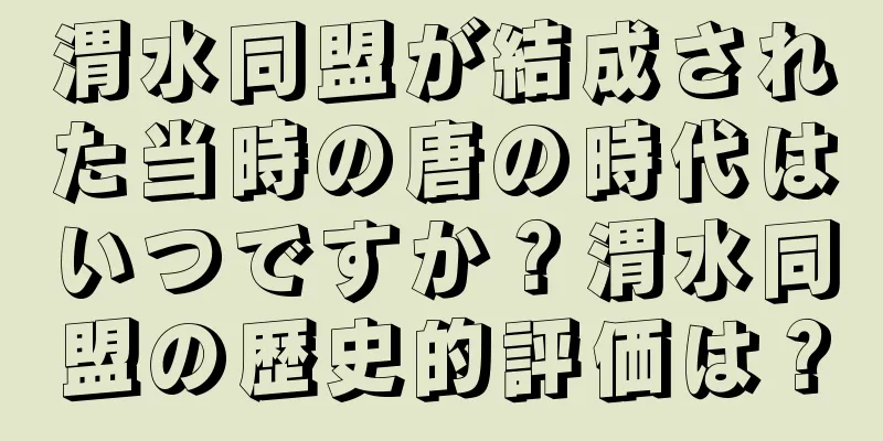 渭水同盟が結成された当時の唐の時代はいつですか？渭水同盟の歴史的評価は？