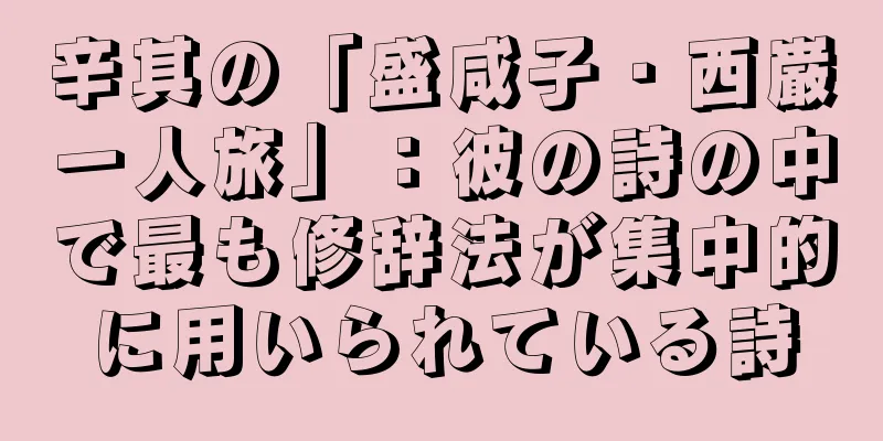 辛其の「盛咸子・西巌一人旅」：彼の詩の中で最も修辞法が集中的に用いられている詩