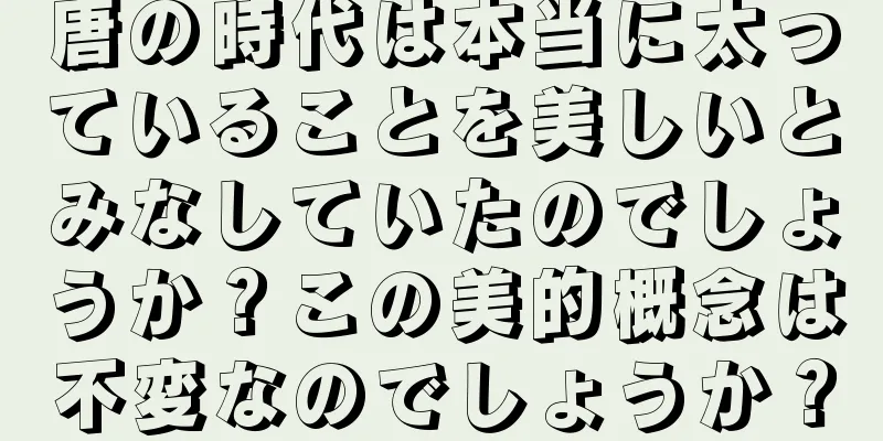 唐の時代は本当に太っていることを美しいとみなしていたのでしょうか？この美的概念は不変なのでしょうか？