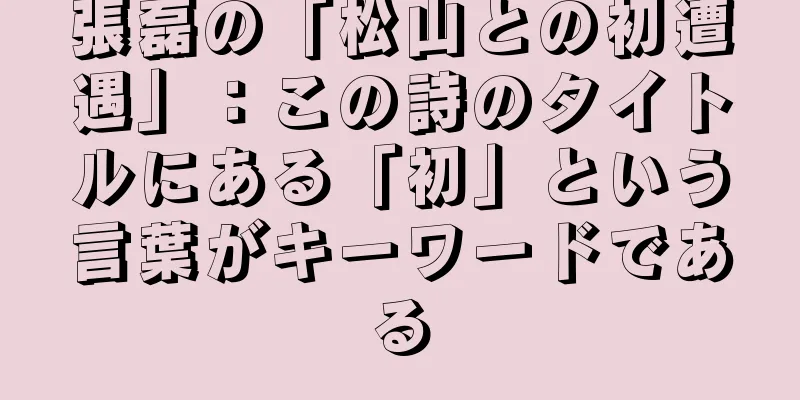張磊の「松山との初遭遇」：この詩のタイトルにある「初」という言葉がキーワードである