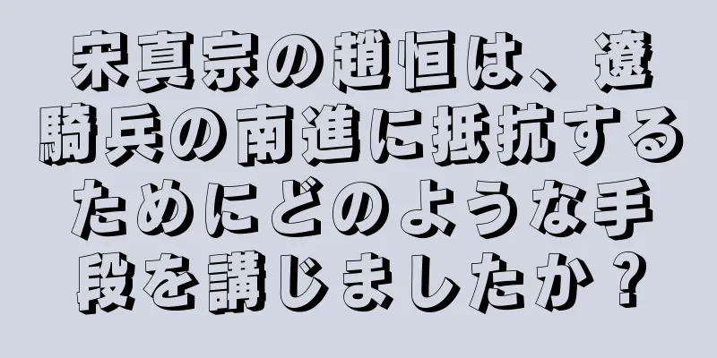 宋真宗の趙恒は、遼騎兵の南進に抵抗するためにどのような手段を講じましたか？
