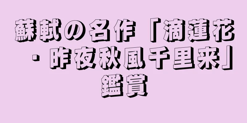 蘇軾の名作「滴蓮花・昨夜秋風千里来」鑑賞