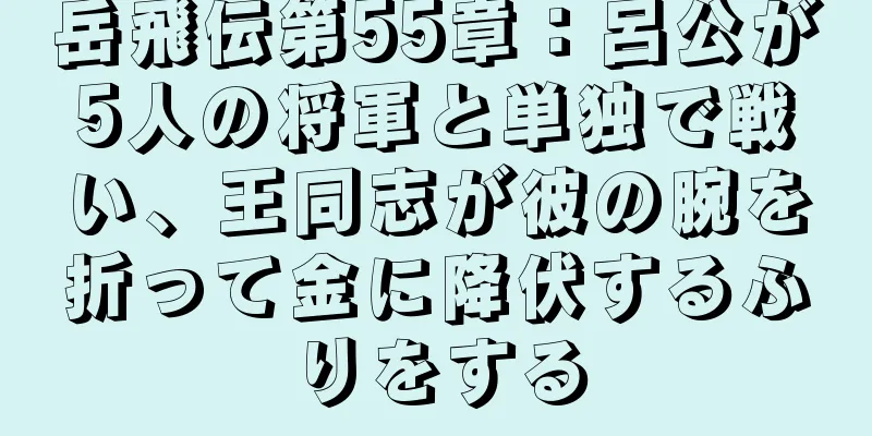 岳飛伝第55章：呂公が5人の将軍と単独で戦い、王同志が彼の腕を折って金に降伏するふりをする
