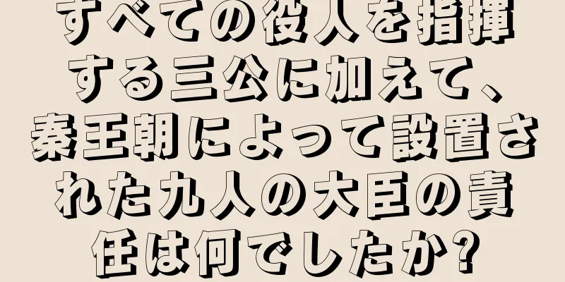 すべての役人を指揮する三公に加えて、秦王朝によって設置された九人の大臣の責任は何でしたか?