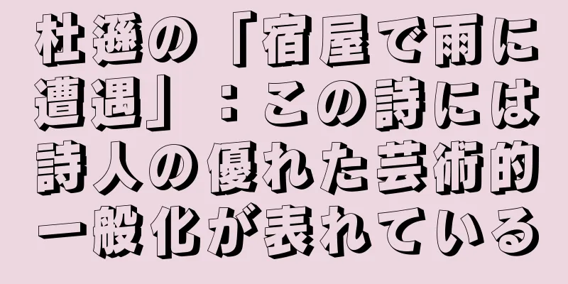 杜遜の「宿屋で雨に遭遇」：この詩には詩人の優れた芸術的一般化が表れている