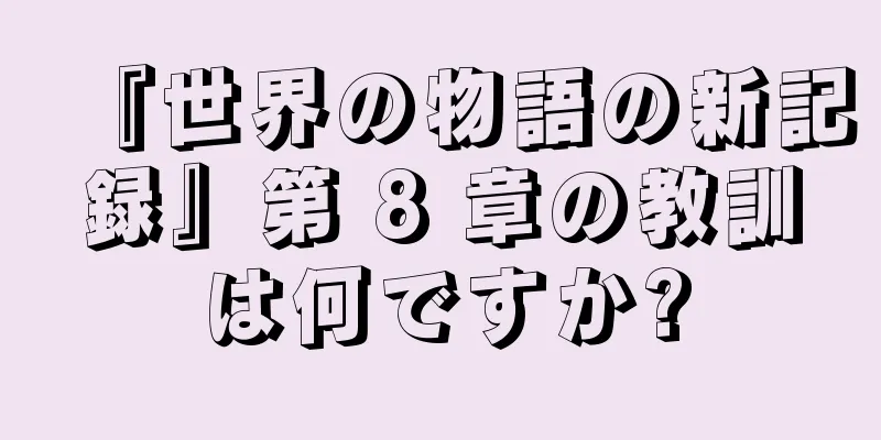 『世界の物語の新記録』第 8 章の教訓は何ですか?