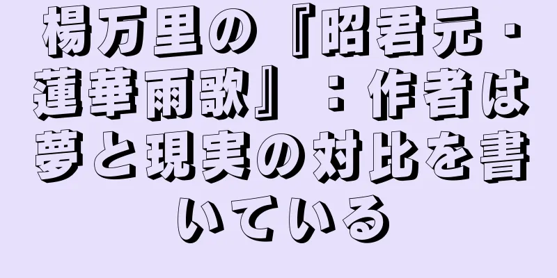 楊万里の『昭君元・蓮華雨歌』：作者は夢と現実の対比を書いている