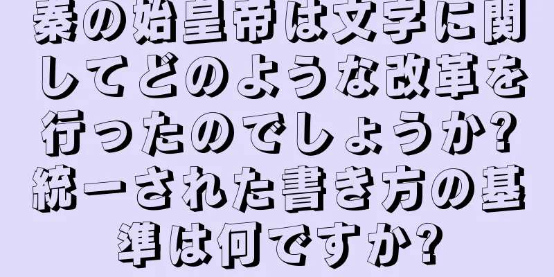 秦の始皇帝は文字に関してどのような改革を行ったのでしょうか?統一された書き方の基準は何ですか?