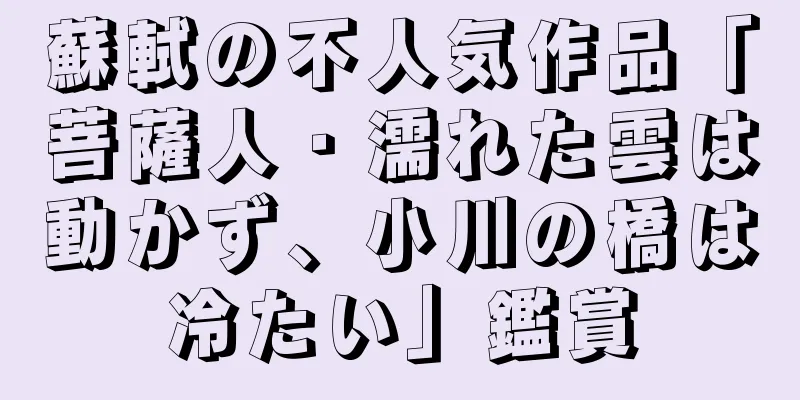蘇軾の不人気作品「菩薩人・濡れた雲は動かず、小川の橋は冷たい」鑑賞