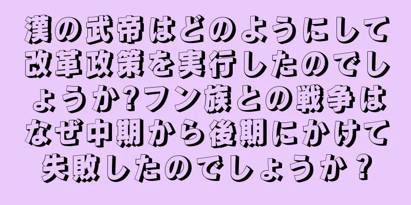 漢の武帝はどのようにして改革政策を実行したのでしょうか?フン族との戦争はなぜ中期から後期にかけて失敗したのでしょうか？