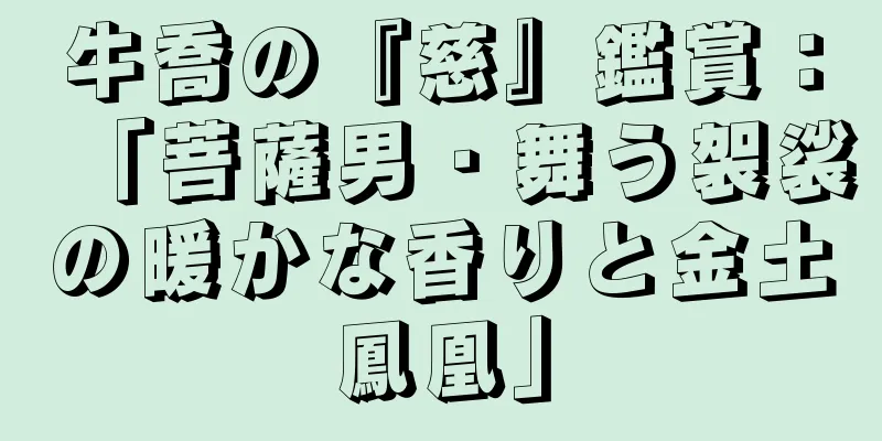 牛喬の『慈』鑑賞：「菩薩男・舞う袈裟の暖かな香りと金土鳳凰」