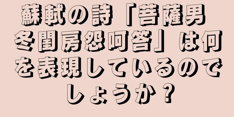 蘇軾の詩「菩薩男 冬閨房怨呵答」は何を表現しているのでしょうか？