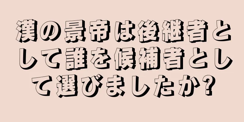 漢の景帝は後継者として誰を候補者として選びましたか?