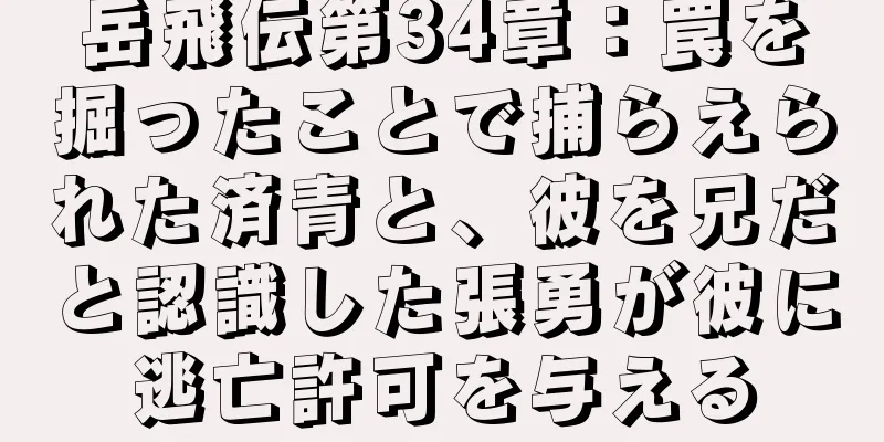 岳飛伝第34章：罠を掘ったことで捕らえられた済青と、彼を兄だと認識した張勇が彼に逃亡許可を与える
