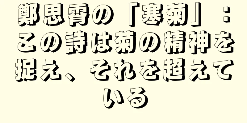 鄭思霄の「寒菊」：この詩は菊の精神を捉え、それを超えている