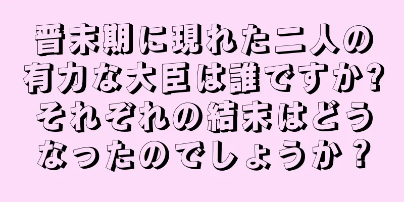 晋末期に現れた二人の有力な大臣は誰ですか?それぞれの結末はどうなったのでしょうか？