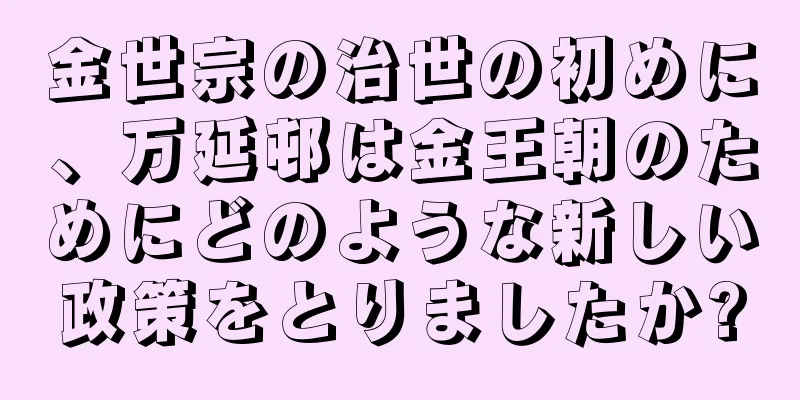 金世宗の治世の初めに、万延邨は金王朝のためにどのような新しい政策をとりましたか?