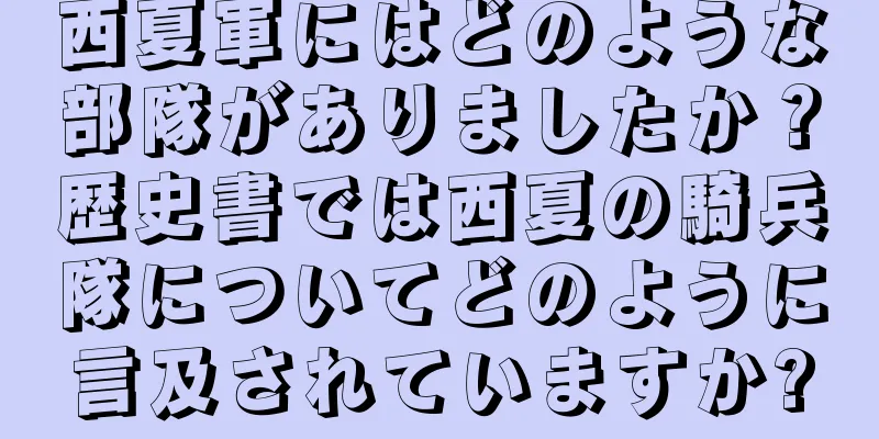 西夏軍にはどのような部隊がありましたか？歴史書では西夏の騎兵隊についてどのように言及されていますか?