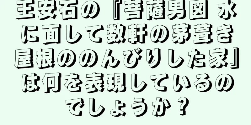 王安石の『菩薩男図 水に面して数軒の茅葺き屋根ののんびりした家』は何を表現しているのでしょうか？