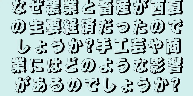 なぜ農業と畜産が西夏の主要経済だったのでしょうか?手工芸や商業にはどのような影響があるのでしょうか?