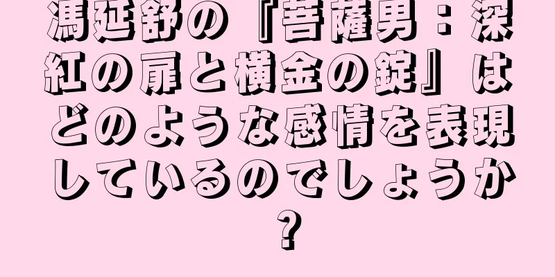 馮延舒の『菩薩男：深紅の扉と横金の錠』はどのような感情を表現しているのでしょうか？