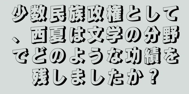 少数民族政権として、西夏は文学の分野でどのような功績を残しましたか？