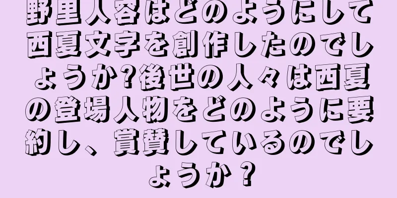 野里人容はどのようにして西夏文字を創作したのでしょうか?後世の人々は西夏の登場人物をどのように要約し、賞賛しているのでしょうか？
