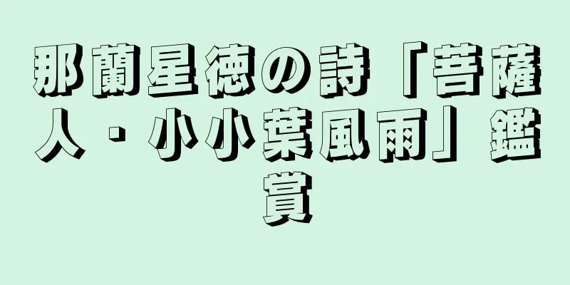 那蘭星徳の詩「菩薩人・小小葉風雨」鑑賞