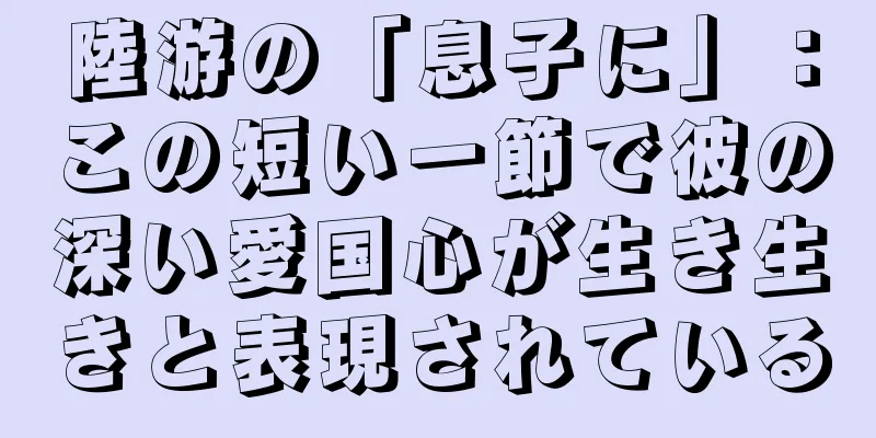 陸游の「息子に」：この短い一節で彼の深い愛国心が生き生きと表現されている