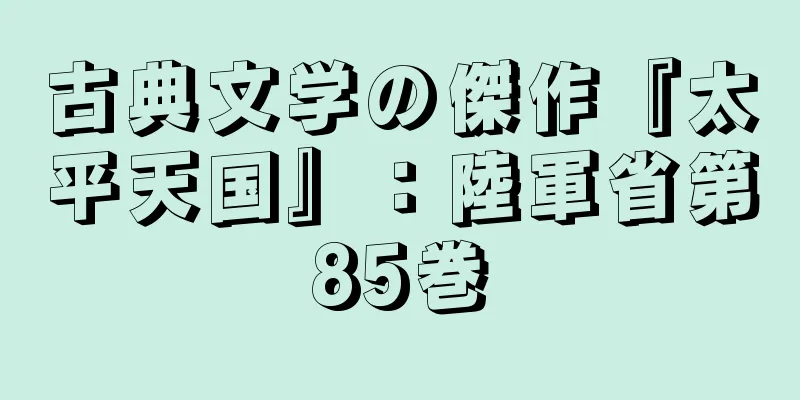 古典文学の傑作『太平天国』：陸軍省第85巻