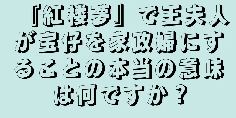 『紅楼夢』で王夫人が宝仔を家政婦にすることの本当の意味は何ですか？