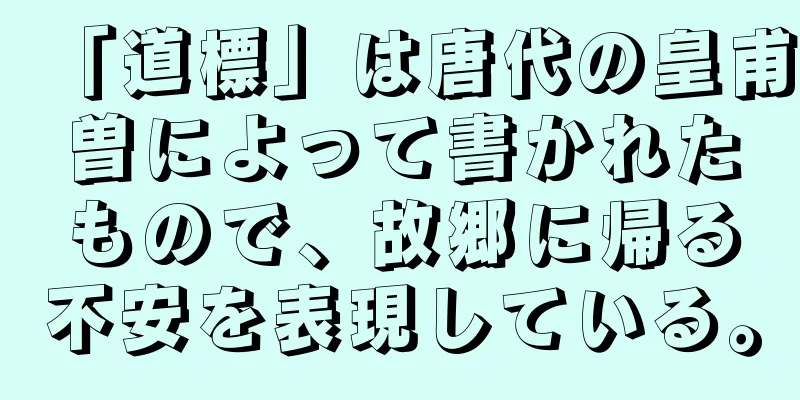 「道標」は唐代の皇甫曽によって書かれたもので、故郷に帰る不安を表現している。