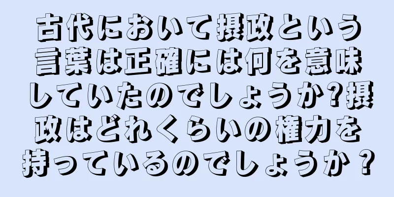 古代において摂政という言葉は正確には何を意味していたのでしょうか?摂政はどれくらいの権力を持っているのでしょうか？