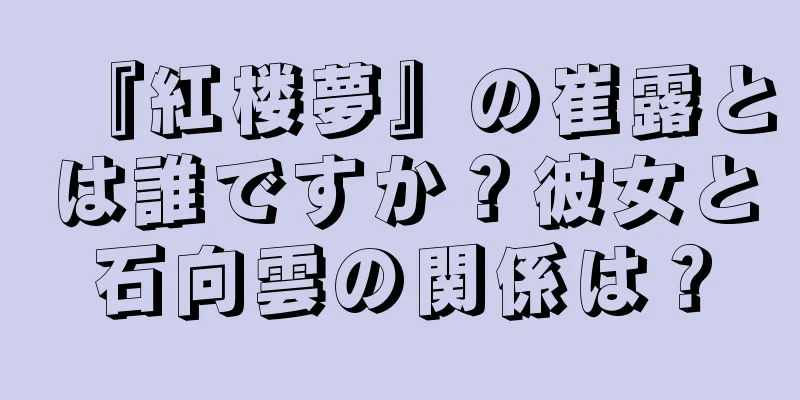 『紅楼夢』の崔露とは誰ですか？彼女と石向雲の関係は？
