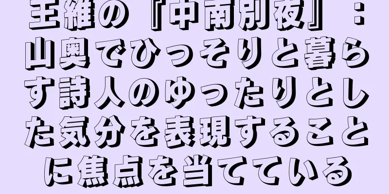 王維の『中南別夜』：山奥でひっそりと暮らす詩人のゆったりとした気分を表現することに焦点を当てている