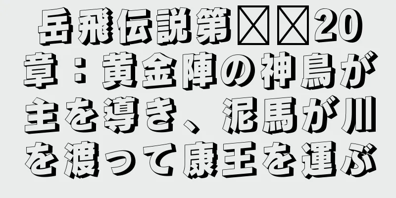 岳飛伝説第​​20章：黄金陣の神鳥が主を導き、泥馬が川を渡って康王を運ぶ