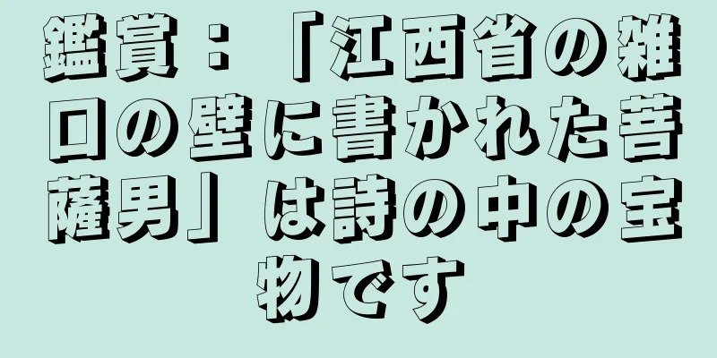 鑑賞：「江西省の雑口の壁に書かれた菩薩男」は詩の中の宝物です