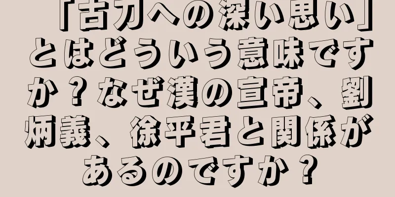「古刀への深い思い」とはどういう意味ですか？なぜ漢の宣帝、劉炳義、徐平君と関係があるのですか？